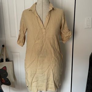 Tan linens sheath dress